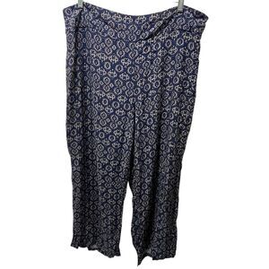 Faded Glory Womens Wide Leg Pull On Boho Pants Plus Size 2X (18W - 20W), Rayon
